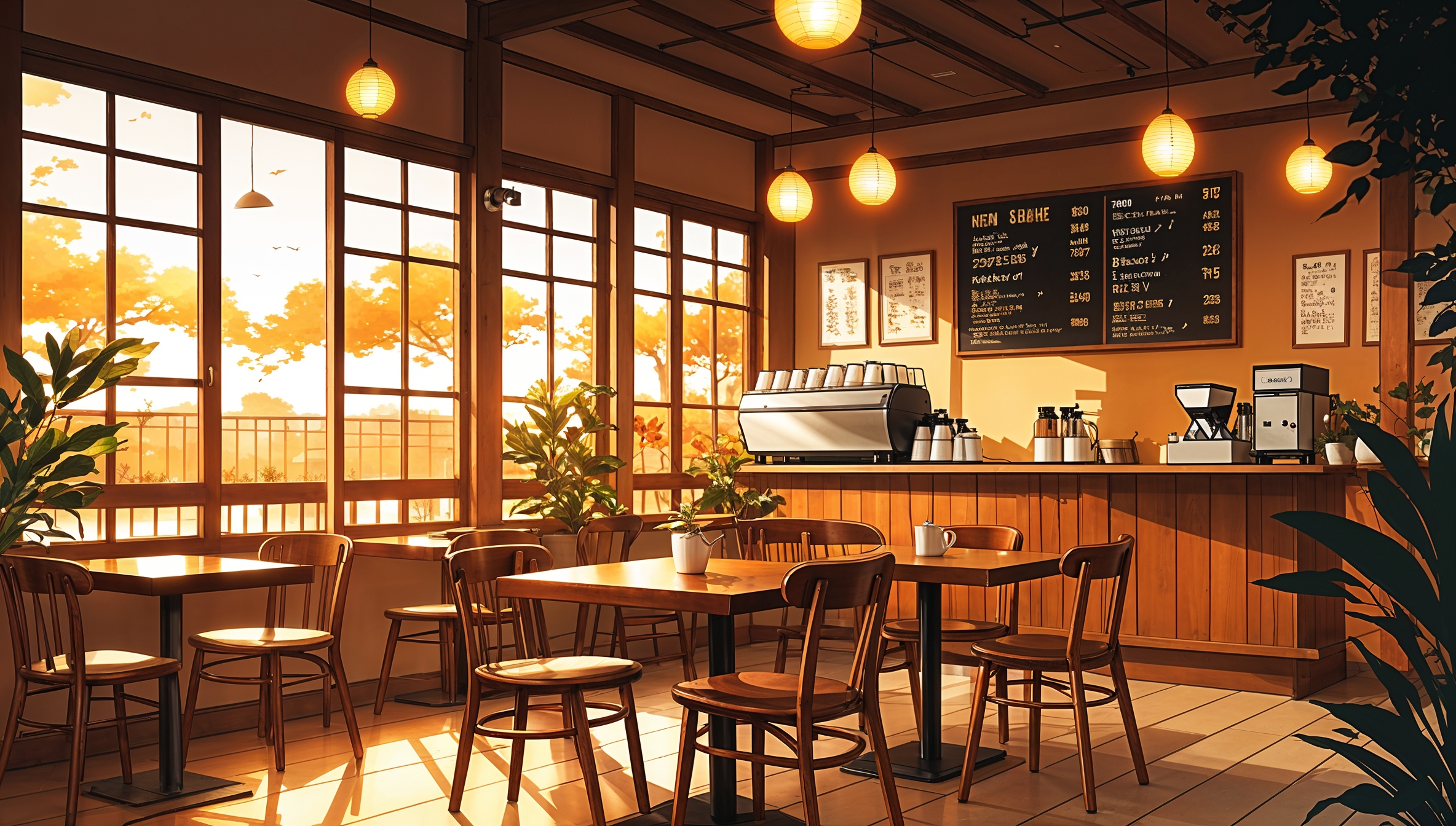 Sakura Café — anime illustrated scene in Yumekai