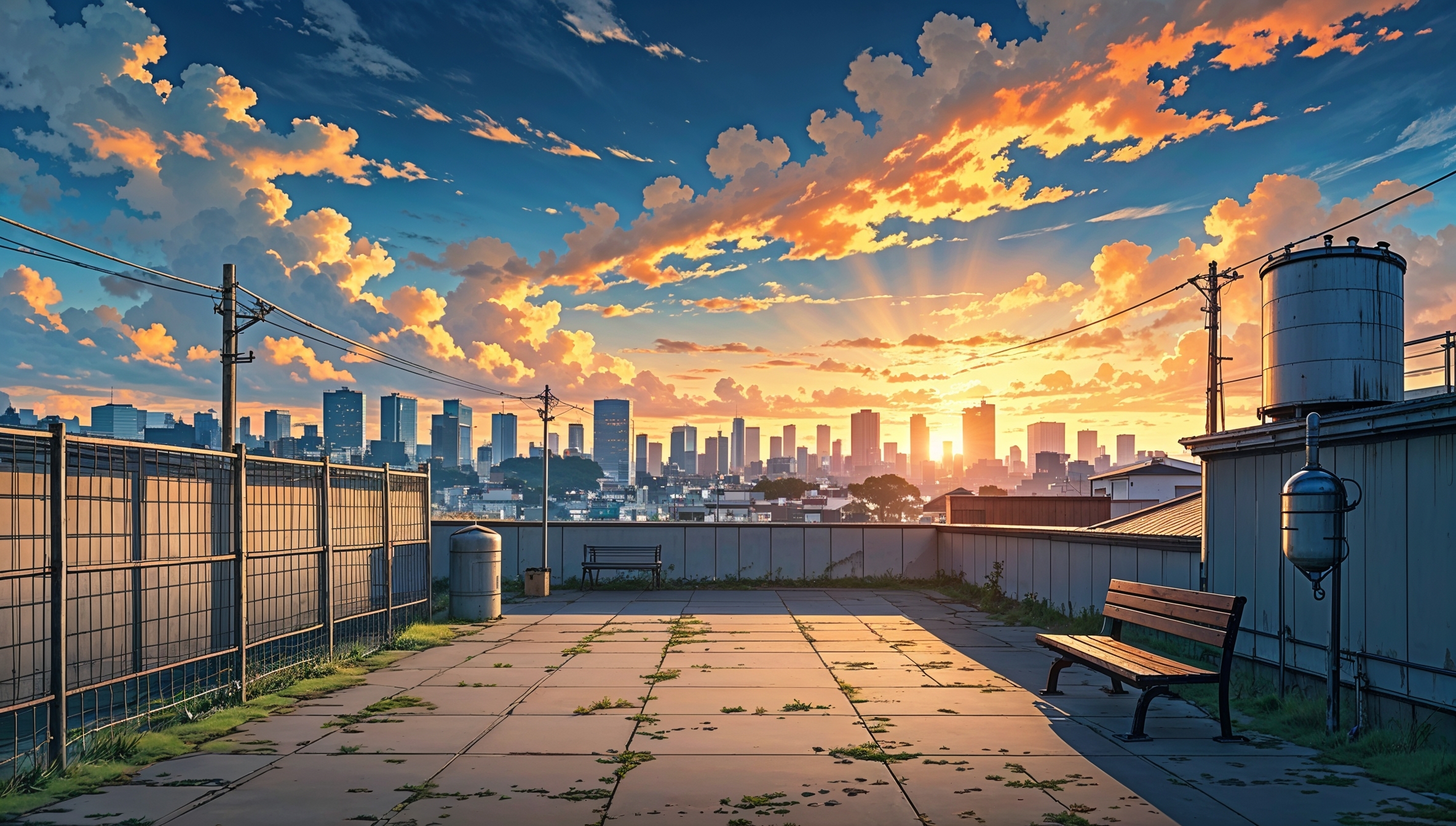 Rooftop Garden — anime illustrated scene in Yumekai